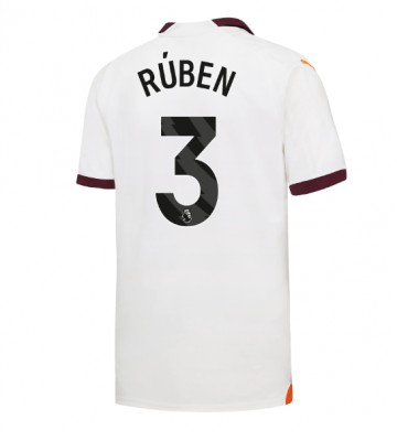 Manchester City Ruben Dias #3 Udebanetrøje 2023-24 Kort ærmer